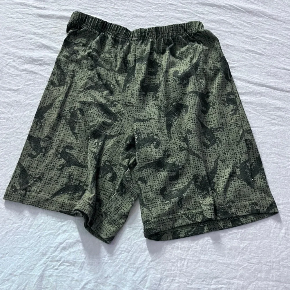 Wonder Nation Kids Boys Green Camo Dinosaur Pajama Sleep‎ Shorts Size M 8